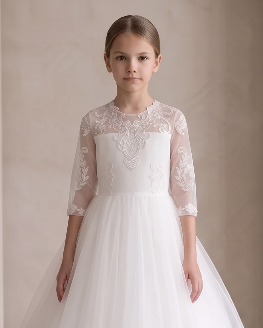 Grace Lace Communion Dress for Girls | Vinam Boutique Australia