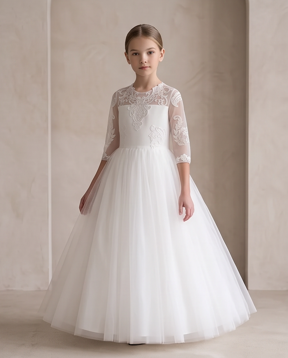 Grace Lace Communion Dress for Girls | Vinam Boutique Australia