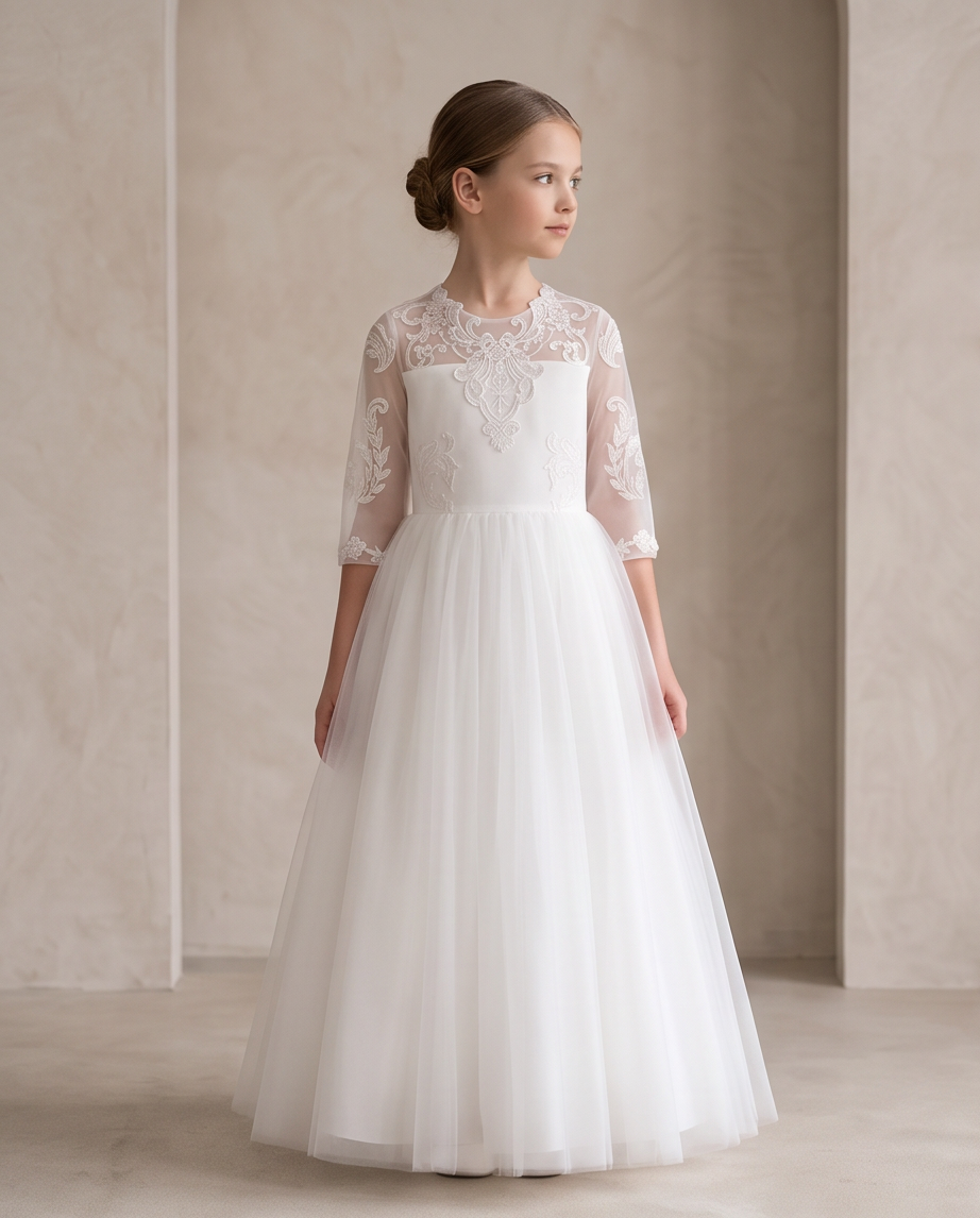 Grace Lace Communion Dress for Girls | Vinam Boutique Australia